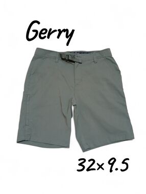 Gerry Weber Men's Size 32×9.5 Sage Green Hybrid Shorts with Integrated Belt